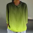 thumbnail image 1 of RXIRUCGD Haut/chemise à Manches 3/4 Imprimé Rétro Décontracté pour Femmes, Vert, Taille : 2TG, 1 of 5