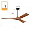thumbnail image 2 of 52" Ceiling Fan, Modern Reversible DC Motor with 3 Blades Remote Control Ceiling Fans, 2 of 8