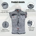 thumbnail image 4 of Dream Apparel Men's Biker Cuttoff Vest Denim/Cotton Shirt with Vintage and Frayed Sleeveless Look 2 Front Pockets, 4 of 7