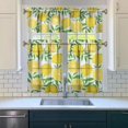 thumbnail image 3 of Kitchen Curtains 36 Inch Short - 3 Panel Set Lemon Print, Rod Pocket Window Curtains 100% Polyester, Cute Fruit Valance for Farmhouse, Cafe, Living Room, Bedroom, Easy Wash, 3 of 6