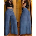 thumbnail image 1 of Pantalones de cintura alta y pierna ancha de color sólido, pantalones acampanados de metal sueltos y adelgazantes, europeos y americanos pueden agregar color, 1 of 2