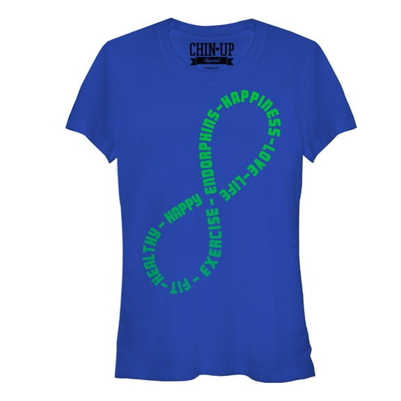 Junior's CHIN UP Fitness Forever  Graphic Tee Royal Large