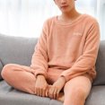 thumbnail image 4 of Tnhcen Men's Fleece Pajama Set Winter Warm Thermal Underwear Plus Size L-4XL Elastic Waist Soft Coral Fleece Cozy Sleepwear Bottoms & Tops Set, 4 of 6