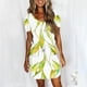 thumbnail image 2 of Mini Vestido de Verano Color Sólido Cuello en V Manga Corta Vestido de Becerro Medio, Vestido Corto de Verano, 2 of 5