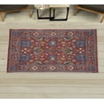 thumbnail image 1 of Ethnic Decorative Rug, Traditional Colored Folk Floral Ornaments Botanical Composition Cultural Design, Quality Carpet for Bedroom Dorm and Living Room, 6 Sizes, Ruby and Blue, by Ambesonne, 1 of 1