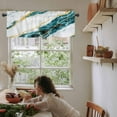 thumbnail image 6 of Marble Turquoise Kitchen Valances for Windows 42x12 Inch Kitchen Curtains Valances Rod Pocket Gold Foil Ceramic Style Crack Scratch Bathroom Window Valances for Window Treatment Decor, 6 of 6
