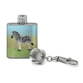 thumbnail image 2 of Zebra in Grasslands Stainless Steel 1oz Mini Flask Key Chain, 2 of 3