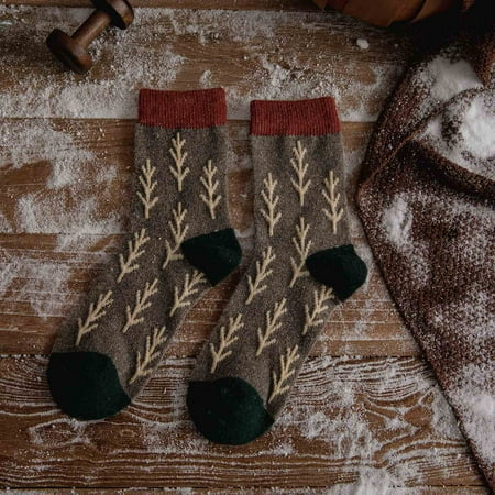 

Haykey Winter Socks for Women Winter Women Socks Middle Tube Trees Keeping Warm Cute Wool Socks