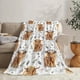 thumbnail image 4 of Manta Acogedora con Estampado de Vaca Jxy241130003 | Poliéster de Forro Polar Suave de 99 X 68 Cm | Elegante Manta Blanca con Detalles Florales para Sofá Cama y Picnic | Regalo Decorativo Cálido y Li, 4 of 6