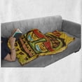 thumbnail image 6 of Tiki Bar Soft Flannel Fleece Blanket, Way to Tiki Club Vintage Poster Design Retro Grunge Polynesian Exotic Retro Print, Cozy Plush for Indoor and Outdoor Use, 70" x 90", Multicolor, by Ambesonne, 6 of 6