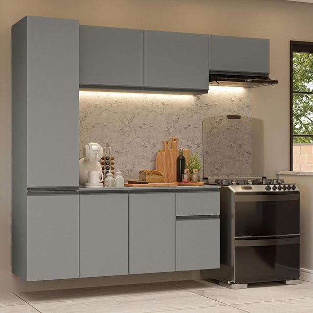 Cocina Integral Completa Modular Madesa Nice 220cm Gris 03
