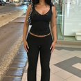 thumbnail image 6 of Women'S Y2k Lace Sleeveless Top V Neck Spaghetti Strap Tank Top See Through Tops, 6 of 10