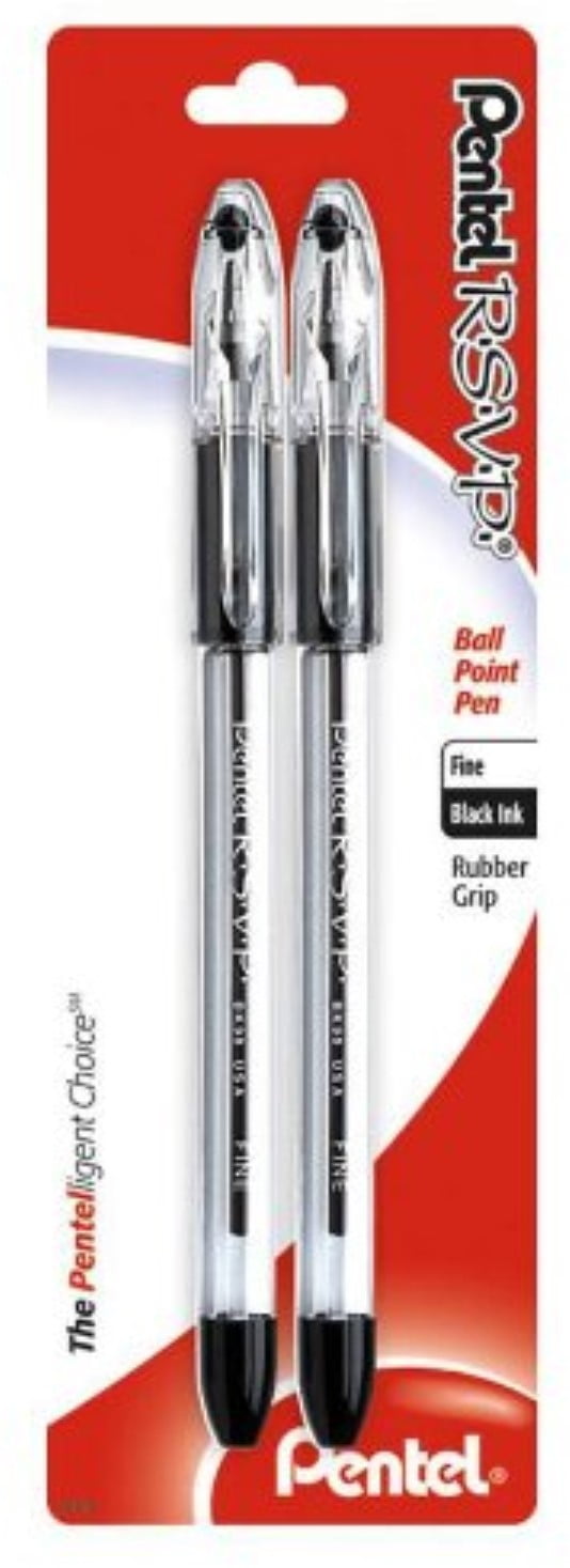 Ballpoint Pen Fine Line Pentel R.S.V.P Black 2 ea 