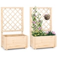 thumbnail image 1 of Costway 2 PCS 40" Tall Wooden Raised Garden Bed with Lattice Trellis for Climbing Vine, 1 of 10