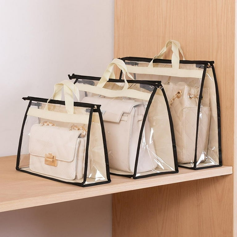 3pcs Hanging Handbag & Purse Organizer, Storage Holder For Wardrobe,  Portable Dustproof Bag