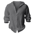 thumbnail image 4 of EnJoCho Boys Linen Hooded Shirt Long Sleeve Beach Top Lightweight Summer Teen Casual Vacation Sun Protection, 4 of 4
