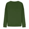 thumbnail image 4 of IROINNID Sweatshirt for Women Casual Long Sleeve Round Neck Pullover Loose Fit Solid Versatile Basic Sweatshirt Tops,Green, 4 of 4