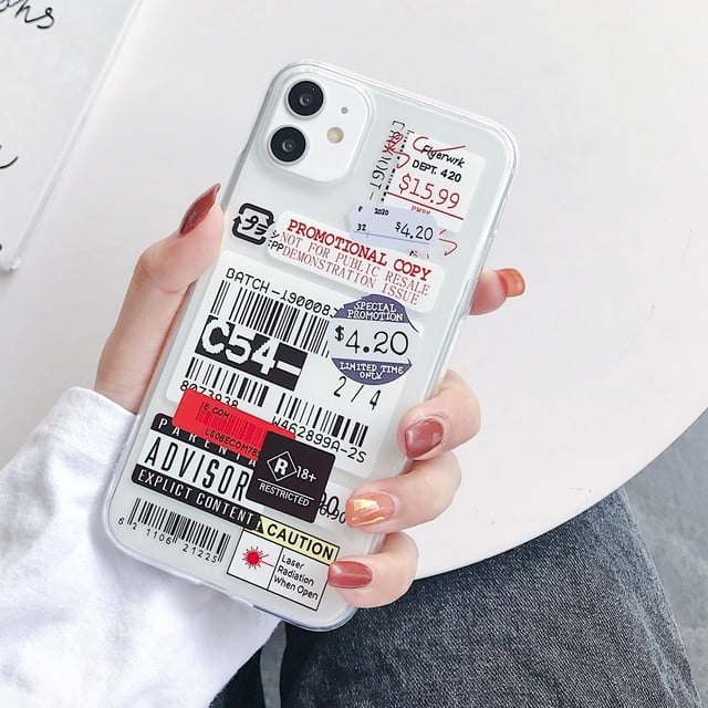 Funda De Etiqueta De Código De Barras iPhone 11 Pro Max 12 Mini Xs Xr 6 6S 7 8 Plus SE 2020 Protectora Transparente Suave Gao Jiahui unisex