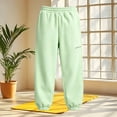 thumbnail image 6 of Xaqiouau Girls Cuffed Jogger Sweatpants Relaxed Fit Elastic Waist Kids Sport Pants with Zip Pocket Solid Color Casual Trousers Fall Winter School Activewear Mint Green 160, 6 of 6