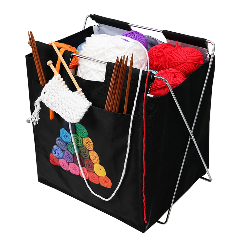 Foldable Knitting Bag Organizer Yarn Storage Case For Crocheting Hook Knitting Needles Wool