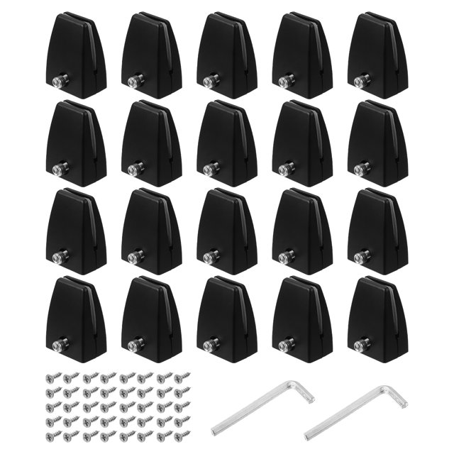 Unique Bargains Desk Partition Clips for 2-18mm Thick Partition Guard Bracket Support for Holding Screen, Black 20pcs