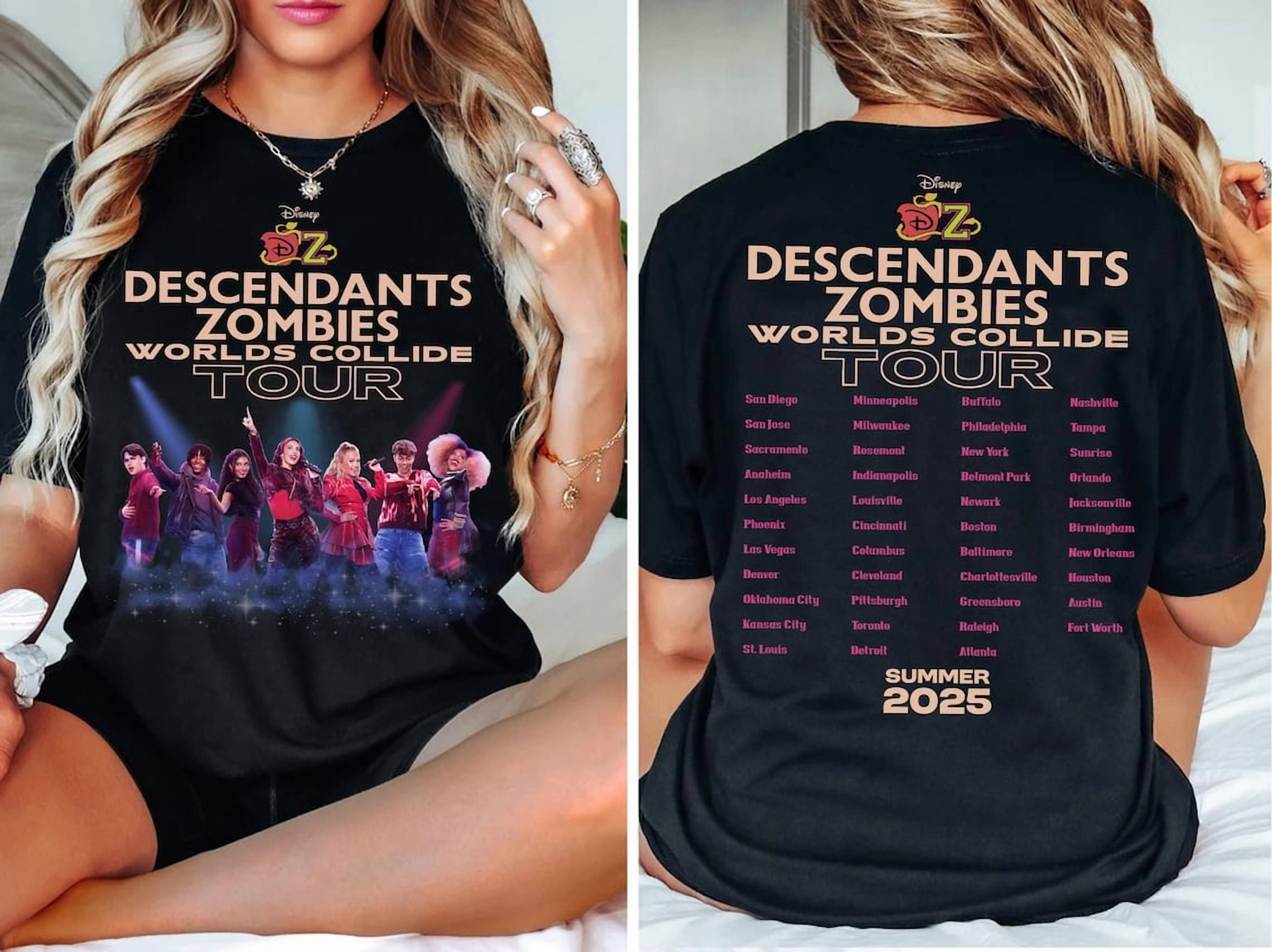 Descendants Tシャツ When Worlds Collide - Descendants & Zombies Tour Tee - BLACK