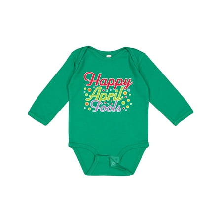 

Inktastic Happy April Fools with Colorful Dots Gift Baby Boy or Baby Girl Long Sleeve Bodysuit