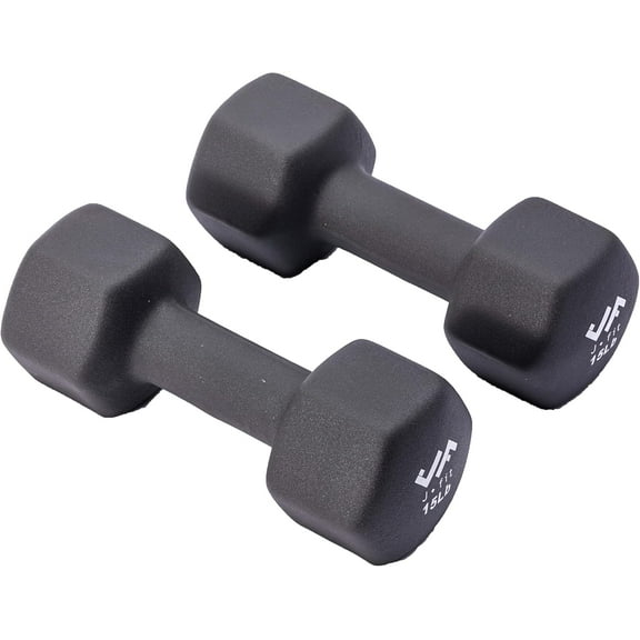 JFIT Dumbbell Pairs or Sets – Neoprene & Vinyl Coated Hand Weights for Home Gym, Strength Training, Aerobics, Cardio Exercise and Fitness