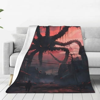 Unique Bargains Cable Knitted Bed Sofa Throw Blanket Light Blue 47