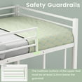 thumbnail image 3 of Topbuy Metal Bunk Bed Twin over Twin Low-Profile Bunk Bed Frame with Full Length Guardrail & Ladder Space-saving Twin Size Bed White, 3 of 7