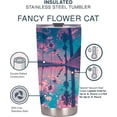 thumbnail image 3 of 20oz Red Blue Sky Palm Leaves Tumbler-Stainless Steel Travel Mug With Lid & Straw ( Red Blue Sky Palm Leaves Tumbler ), 3 of 6
