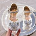 thumbnail image 4 of YYUIJK Girls Dress Shoes Glitter Princess Shoe Flower Mary Jane Low Heels Party Wedding Prom Footwear for Toddler Kids White 1 Little Kid, 4 of 7
