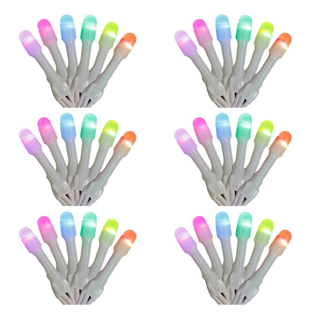 Home Heritage Luminations Christmas Holiday Party Lights, Twinkly App Control, 7' String of Icicle Style, 50 RGB LEDs (6 Pack)