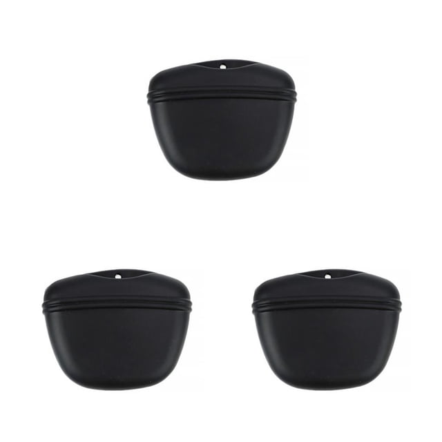 Guardoinrt Pets Training Silicone Elastic Waist Bag Portable Feeding Storage Pouch Container Practicing Food Bags Accessories Black 3Set