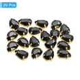 thumbnail image 3 of Unique Bargains 20Pack Teardrop Sew on Rhinestone - 14x10mm Glass Teardrop Crystal Rhinestones in Gold Prong Setting (Black), 3 of 7