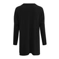 thumbnail image 5 of Womens Summer Outfits Autumn And Winter Comtable Round Neck Long Sleeve Long Pocket Puff Sleeve Print Womens Athletic Tops,Black,L, 5 of 5