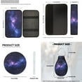 thumbnail image 7 of Pzuqiu 14 Pcs Galaxy Space Front Rear Car Seat Cover Steering Wheel Seat Belt Headrest Coasters Center Console Pad Keychain Automotive Seat Cover Accessories Decorative Protector Gift for Women Men, 7 of 7