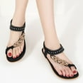 thumbnail image 7 of Atoshopce Summer Womens Flat Sandals Bohemian Beach Thong Sandals Black 7.5, 7 of 7