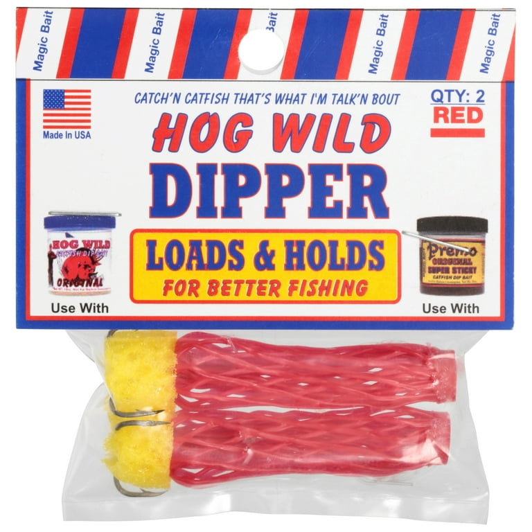 Magic Bait, Hog Wild Dipper Fishing Hooks, Red, 2ct 