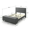 thumbnail image 4 of Zinus Wanda 48” Upholstered Platform Bed with Storage Bench, King, 4 of 6