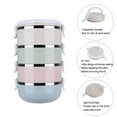 thumbnail image 4 of 4 Tiers Bento Portable Stainless Steel Adults Lunch Containers Wide Mouth Anti-Scalding Vacuum Stainless Steel Bento Box With Thickened Buckle Leakproof Travel Bento Bowls Set, 4 of 9