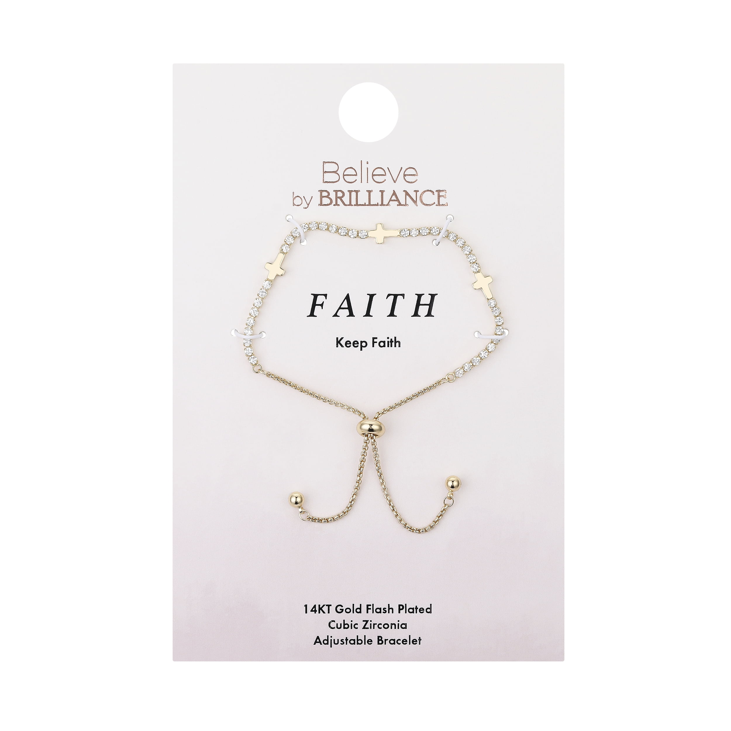 Believe by Brilliance Women's 14Kt Gold Flash Plated Cubic