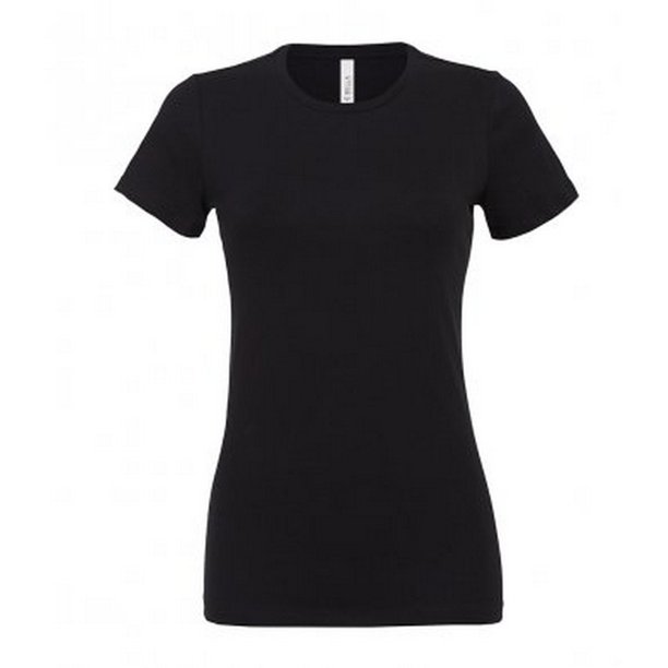 Bella + Canvas - Camiseta de Manga Corta para Mujer (Negro)