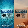thumbnail image 6 of (2 Pack) Entering Quiet Zone [Left Arrow] OSHA Notice Sign 24 Inch X 18 Inch Plastic Sign, Weather Resistant, UV Protected for Workplace, Business, and Construction Site, Made in the, 6 of 8