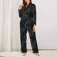 thumbnail image 2 of KLL Lavender Flowers Print Women's Long Sleeve Pajamas with Pants Sleepwear Loungewear 2 Set-Large, 2 of 7