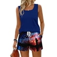 thumbnail image 2 of Stralyhd Independence Day 2 Piece Sets for Women American Flag 2026 Summer Set 1776 Shorts Outfits Freedom Matching Lounge Set with Pockets Dark Blue 3XL, 2 of 6