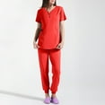 thumbnail image 4 of Garbnen Athletic Scrub Set for Women Stretch V-Neck Fitted Scrub Tops Women Stretchy & Jogger Pants Nurse Working Uniforms with Pockets, 4 of 4