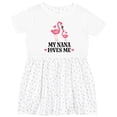 thumbnail image 3 of Inktastic Nana Loves Me Girl Flamingo Girls Toddler Dress, 3 of 5
