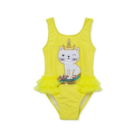 Flapdoodles girls Cat Swimsuit, 4