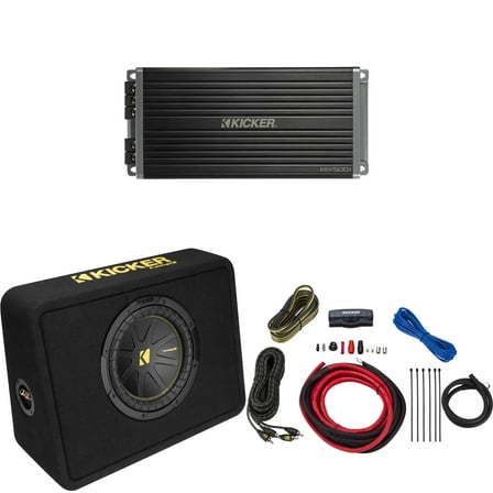 Kicker 10 Inch Comp Truck Bass Package 50TCWC102 with 47KEY500.1 and 47VK6 amp wire kit